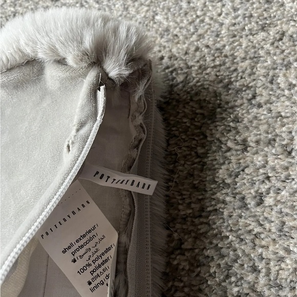 3 Pottery Barn ALPINE FAUX FUR Euro Shams. One small tear by zipper. - Picture 3 of 5